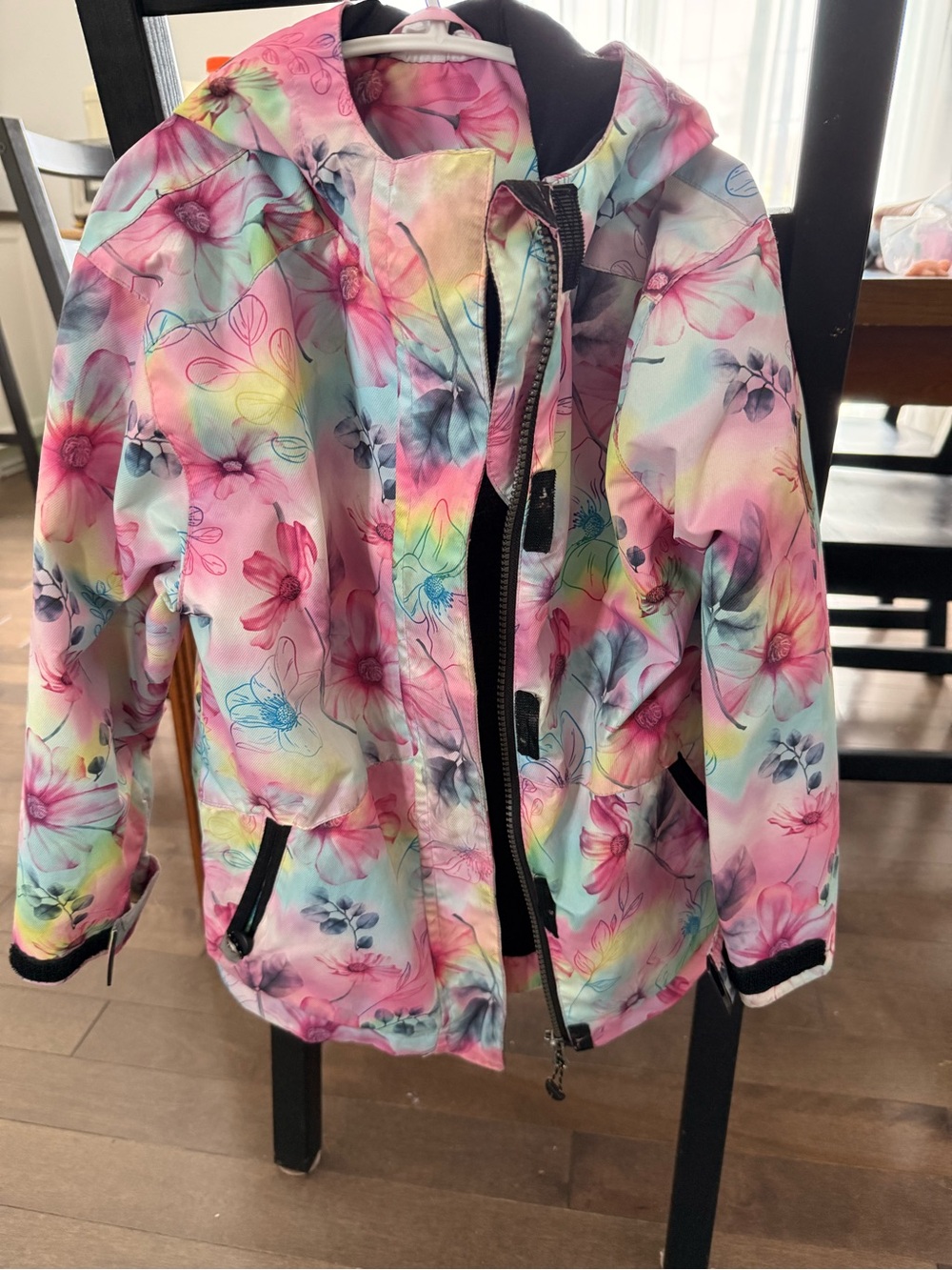 deux par deux Girls' Floral Hooded Raincoat - Pink Multicolor